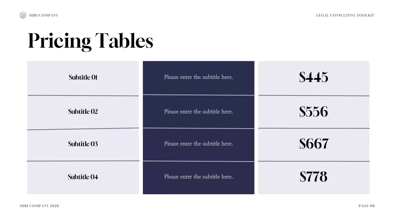 Navy Professional Legal Consultancy Presentation