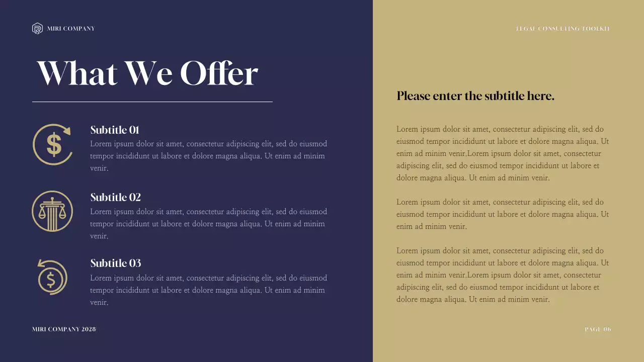 Navy Professional Legal Consultancy Presentation