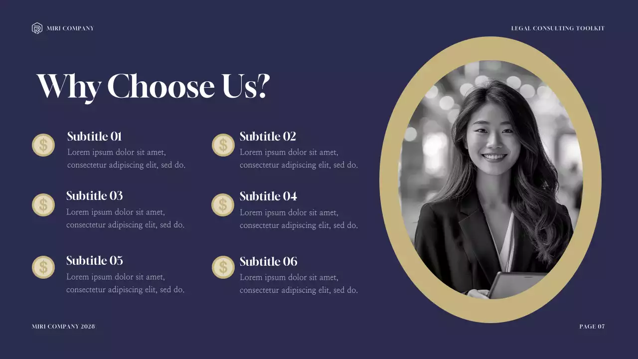 Navy Professional Legal Consultancy Presentation