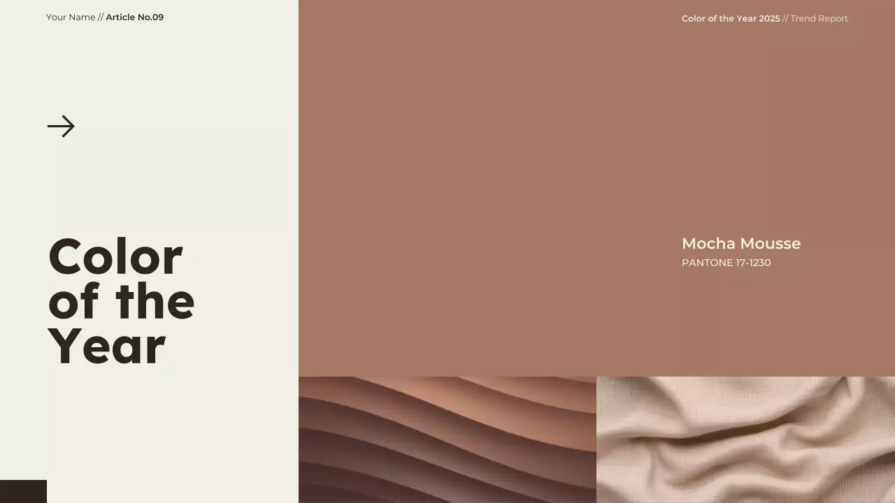 Trình bày báo cáo xu hướng màu sắc hiện đại màu be