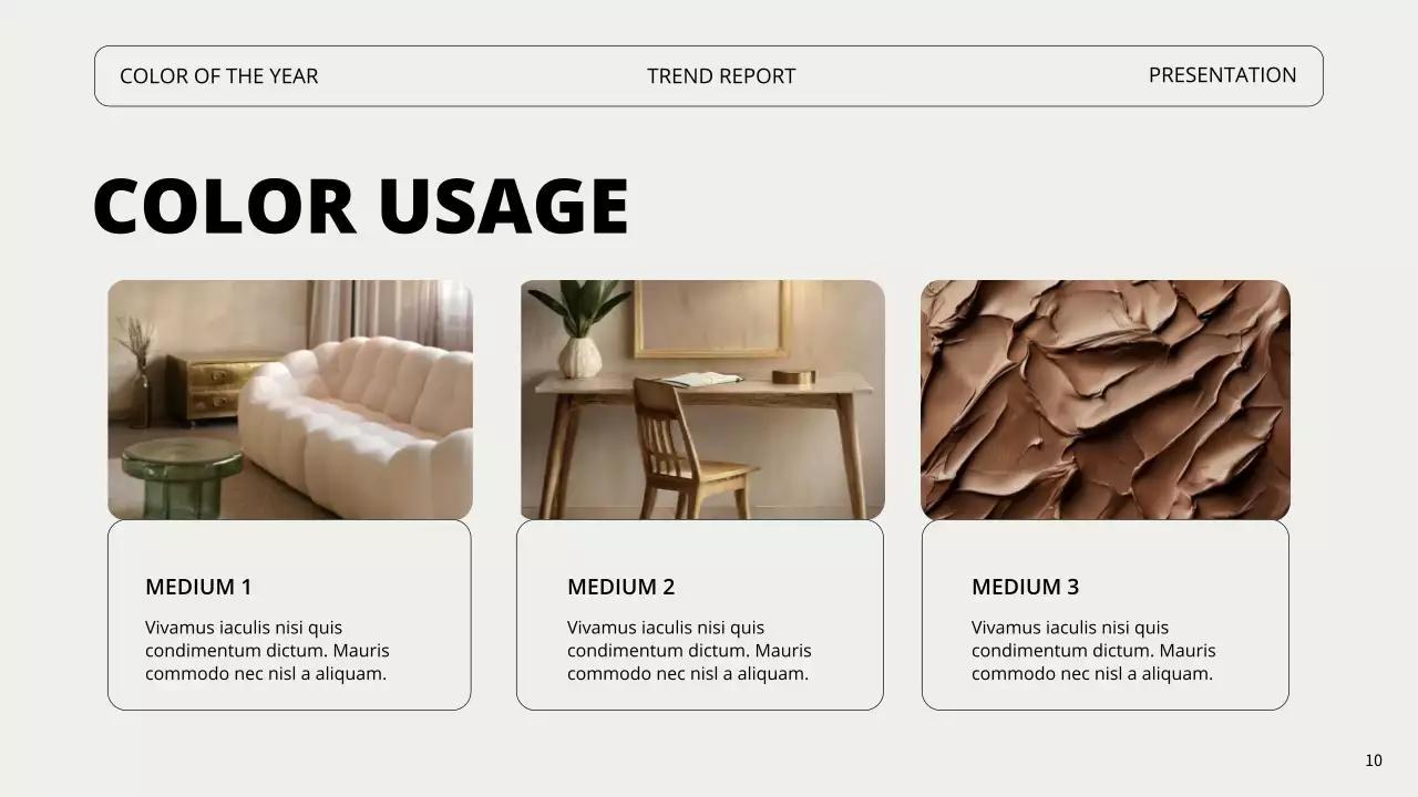 브라운 미니멀 컬러 트렌드 리포트 프레젠테이션