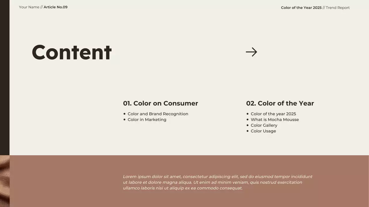 Trình bày báo cáo xu hướng màu sắc hiện đại màu be