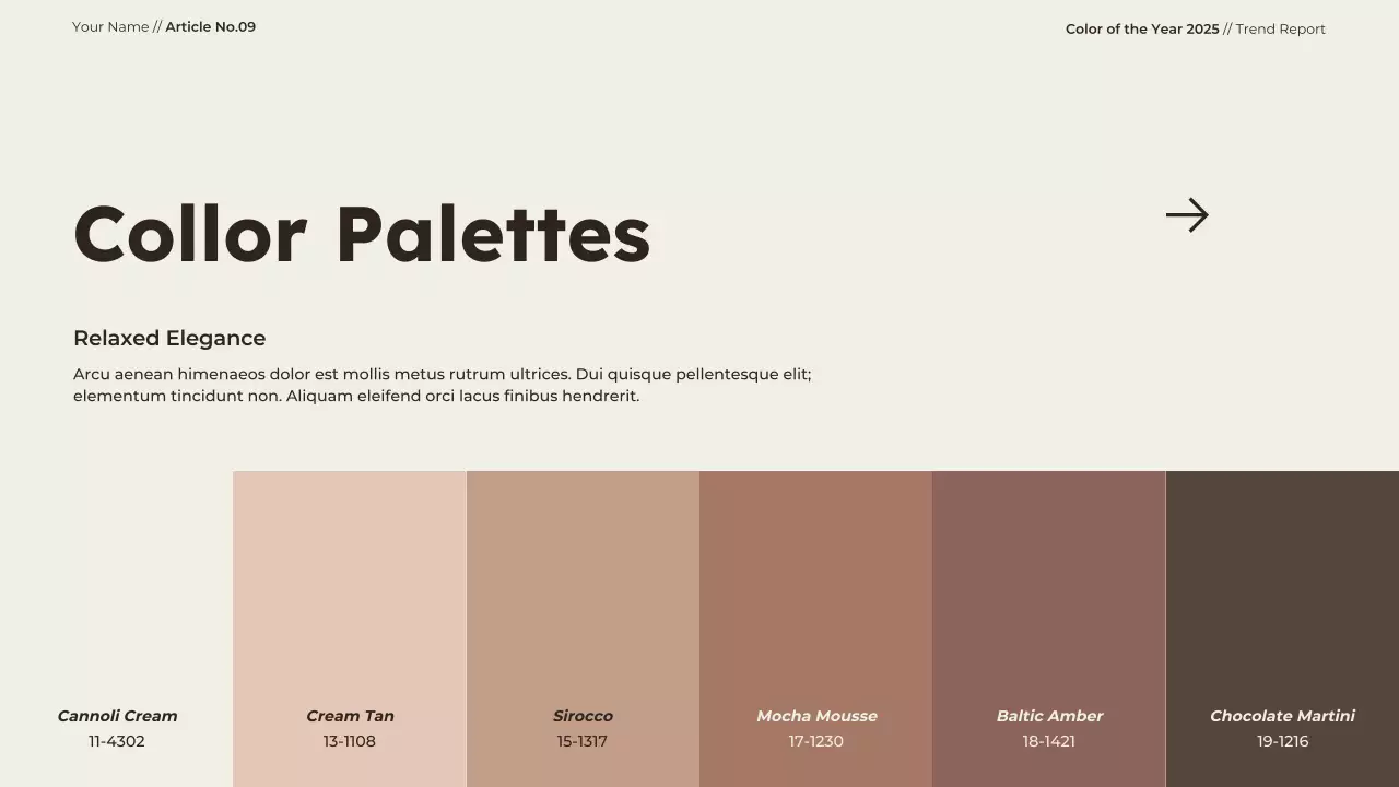 Trình bày báo cáo xu hướng màu sắc hiện đại màu be