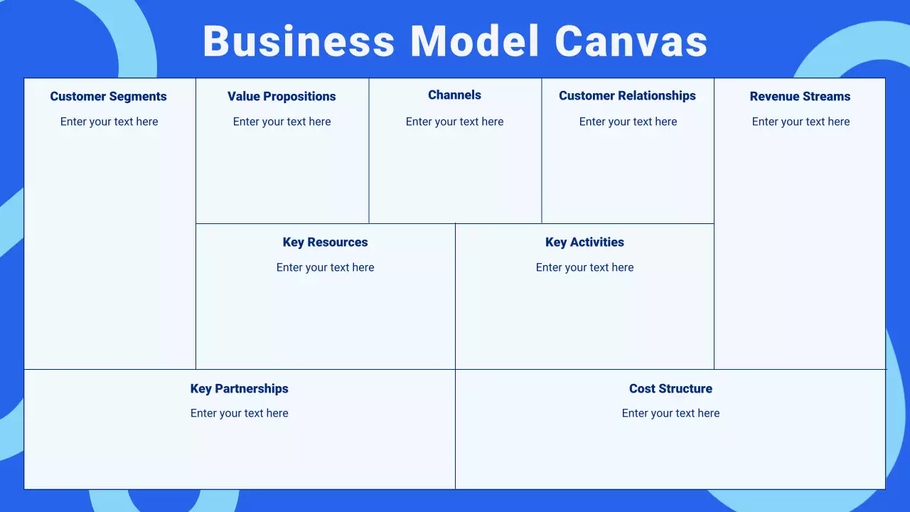 Blue Professional Business Model Template Infographic