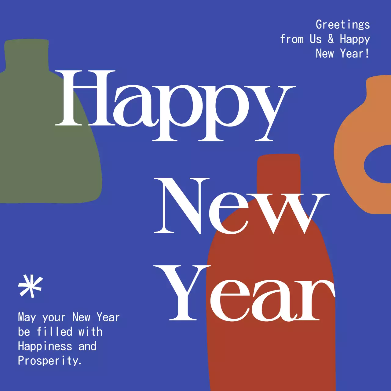 Blue Minimal New Year Greeting Social Media Post