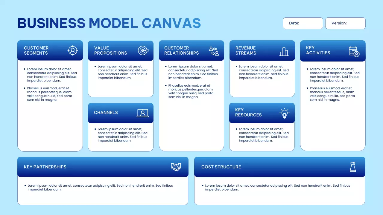 Blue Clean Business Model Infographic