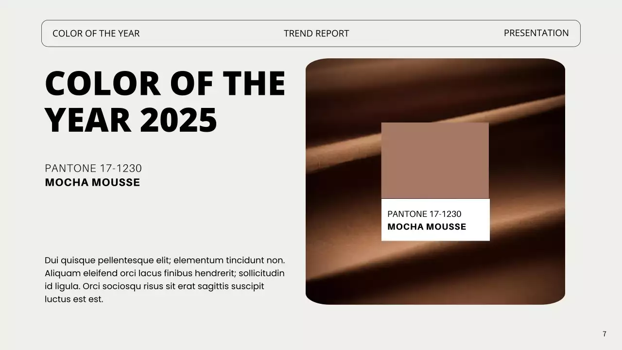 브라운 미니멀 컬러 트렌드 리포트 프레젠테이션