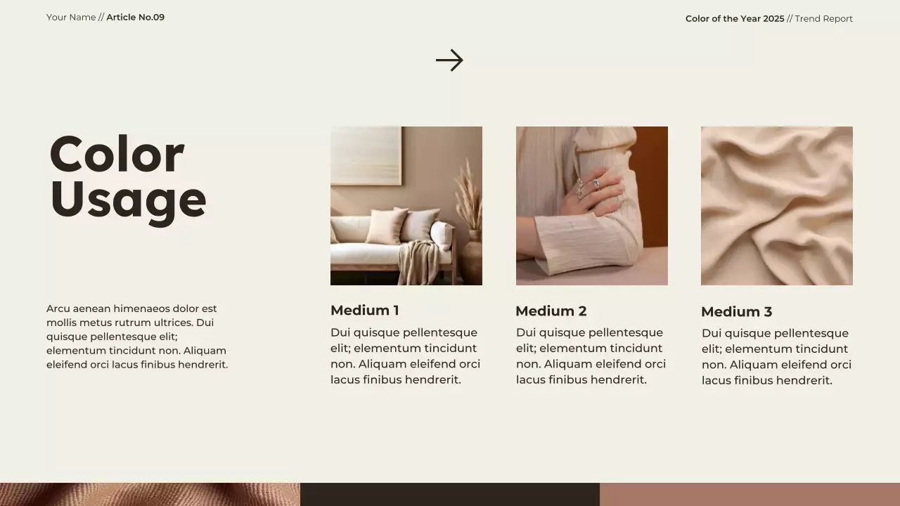 Trình bày báo cáo xu hướng màu sắc hiện đại màu be