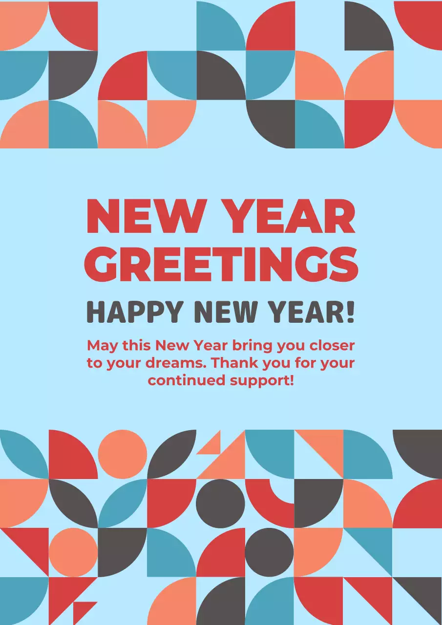 Colourful Geometric New Year Invitation Poster