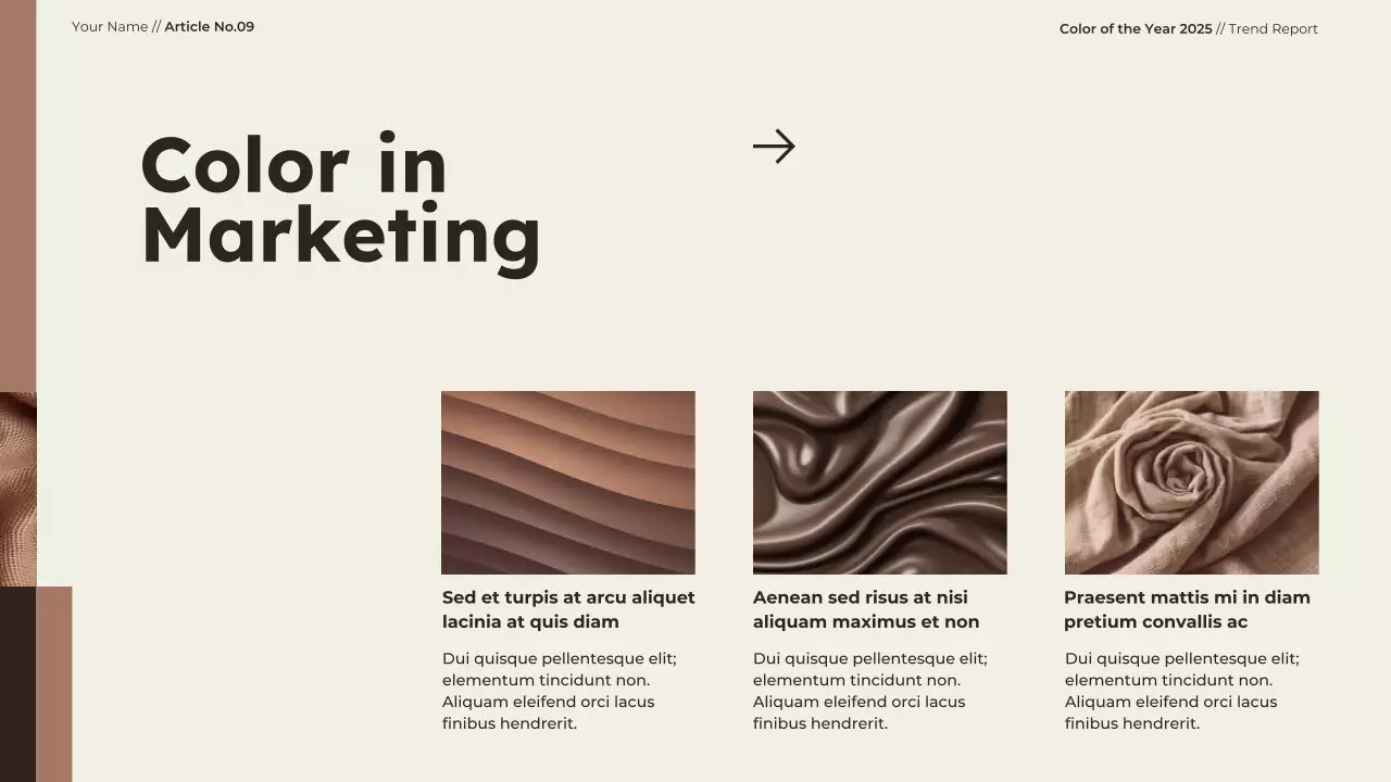 Trình bày báo cáo xu hướng màu sắc hiện đại màu be