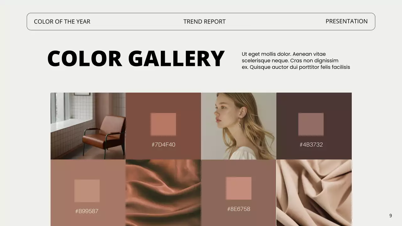 브라운 미니멀 컬러 트렌드 리포트 프레젠테이션