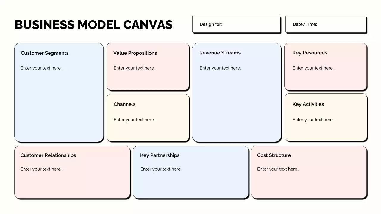 Beige Minimal Business Model Template Infographic