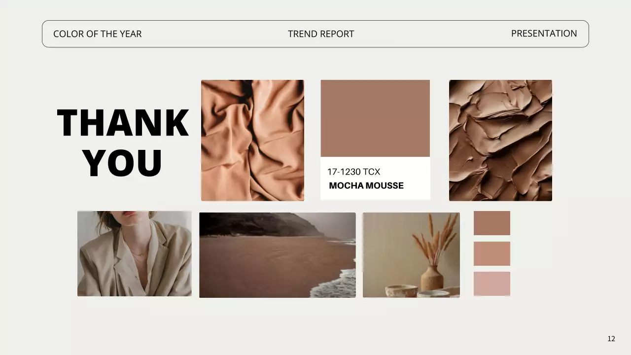 브라운 미니멀 컬러 트렌드 리포트 프레젠테이션