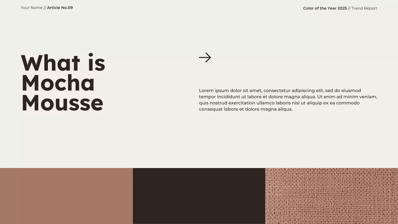 Trình bày báo cáo xu hướng màu sắc hiện đại màu be