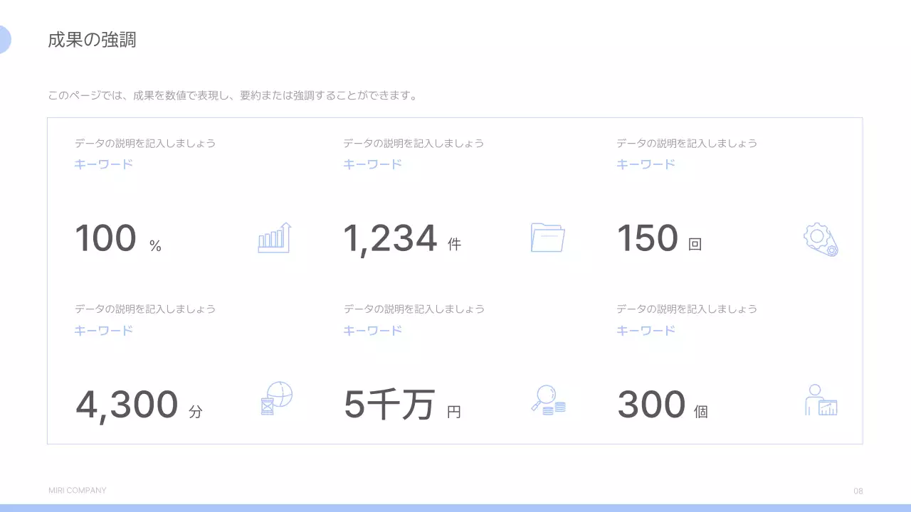 水色 シンプル ビジネス 報告書 プレゼンテーション