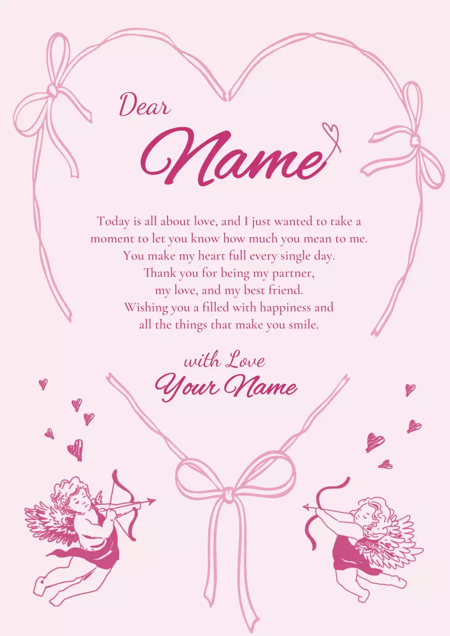 Pink Elegant Love Letter Poster