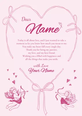 Pink Elegant Love Letter Poster