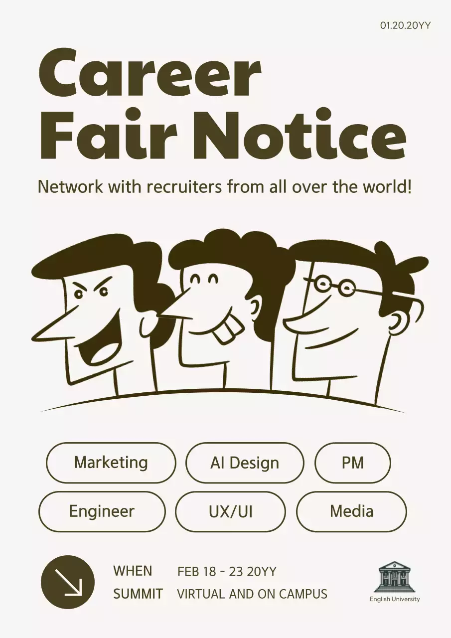 Brown Retro Career Announcement Poster