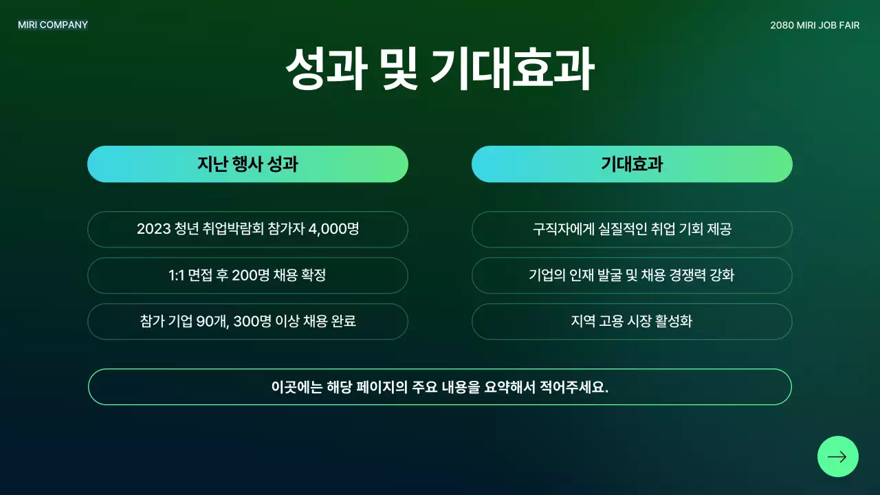 초록 모던 취업 행사