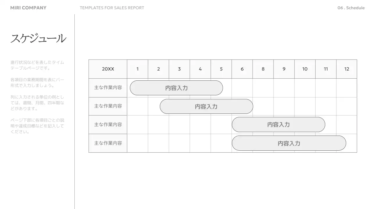 白 シンプル 営業報告書 報告書 プレゼンテーション
