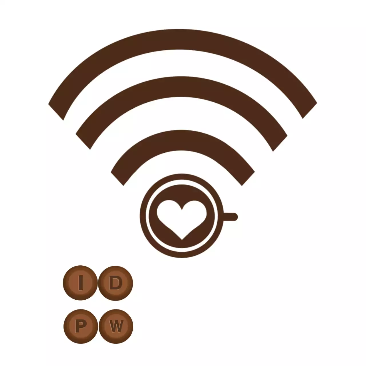 갈색 기하학 와이파이 스티커