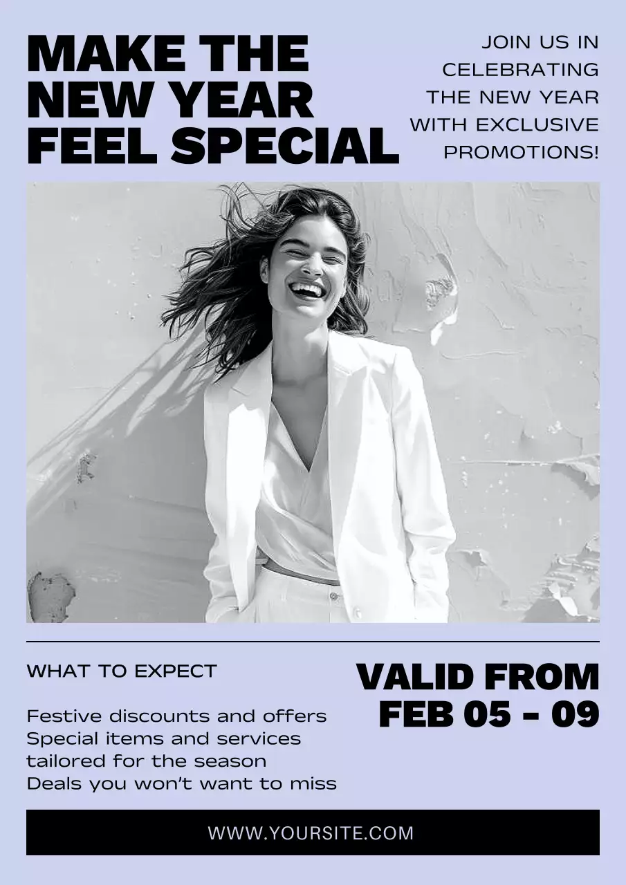 Black Modern New Year Promotion Poster