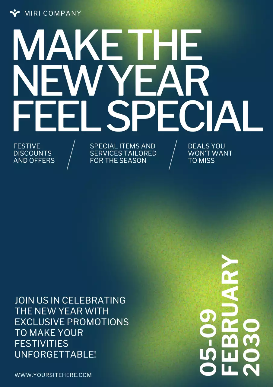 Navy Modern New Year Promotion Poster