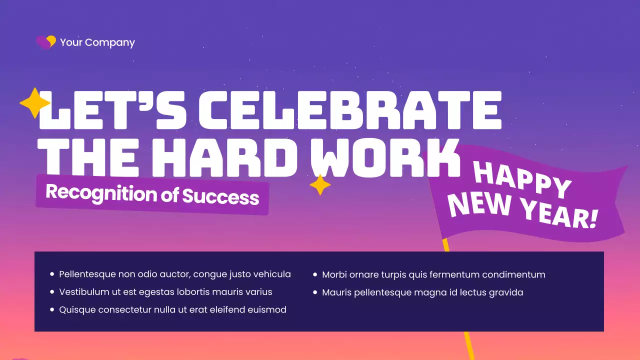 보라색 모던 새해 초대장 프레젠테이션