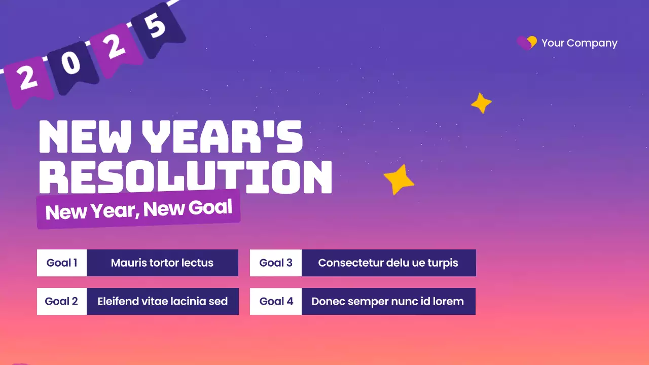 보라색 모던 새해 초대장 프레젠테이션