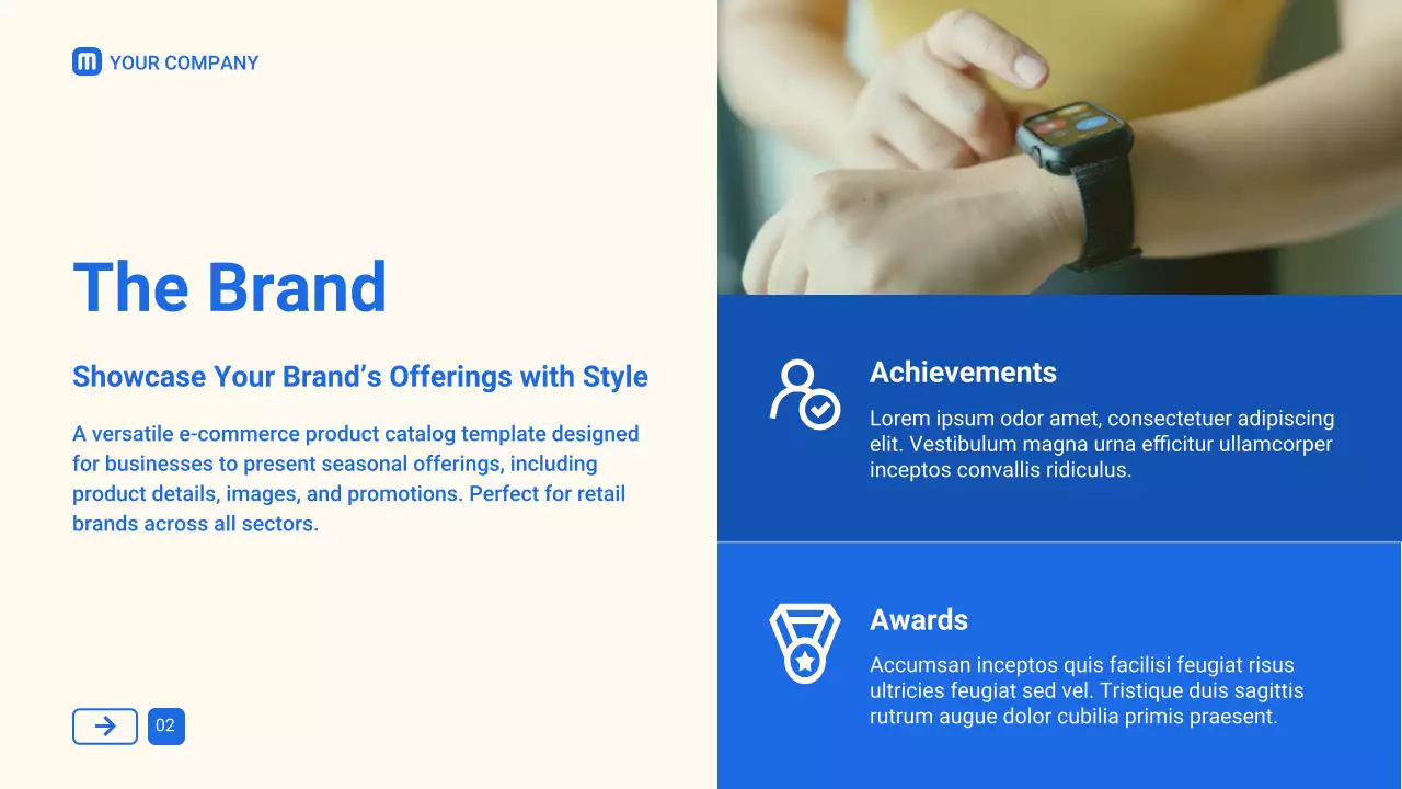 블루 모던 스마트워치 카탈로그 프레젠테이션