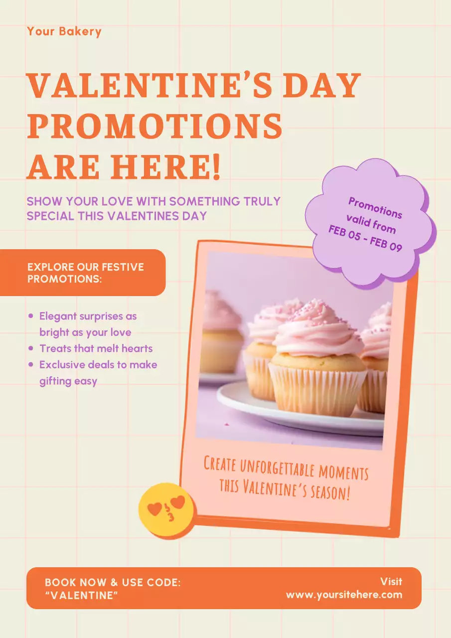 Orange Trendy Valentine's Promotion Poster