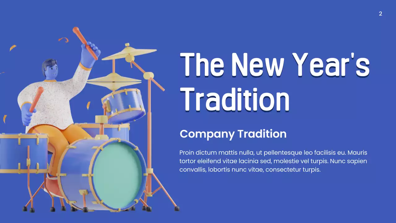 Blue Trendy New Year Invitation Presentation