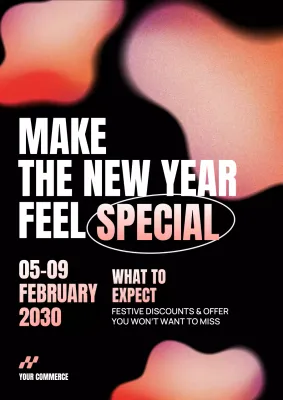 Pink Modern New Year Promotion Poster