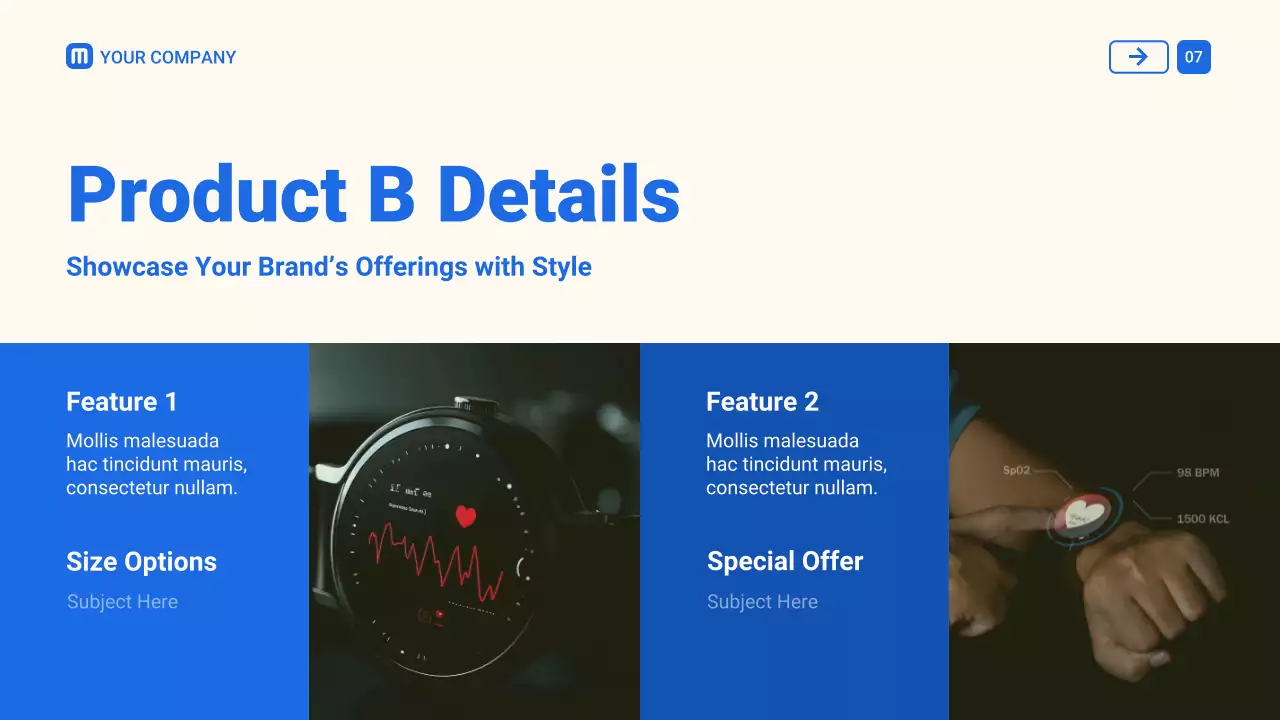 블루 모던 스마트워치 카탈로그 프레젠테이션