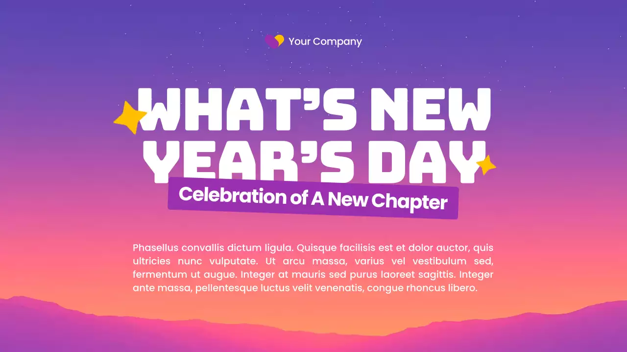 보라색 모던 새해 초대장 프레젠테이션