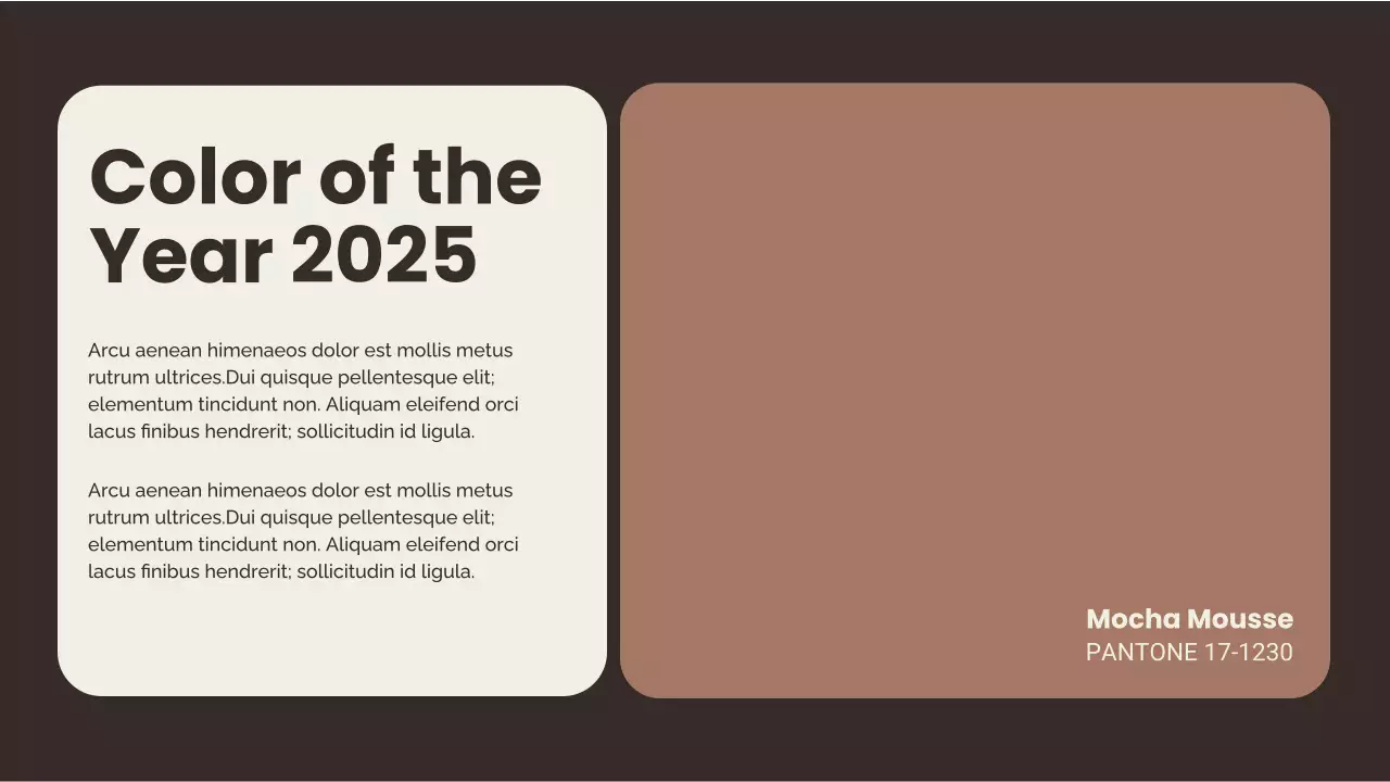Presentasi Laporan Tren Warna Minimal Coklat