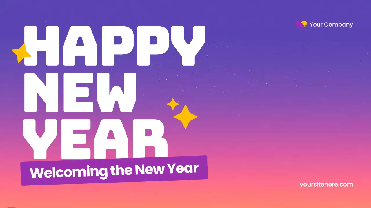 보라색 모던 새해 초대장 프레젠테이션