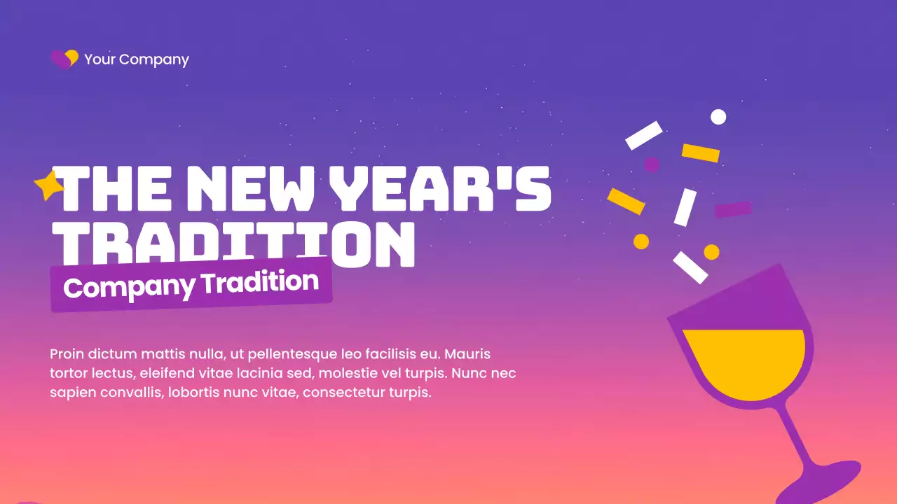 보라색 모던 새해 초대장 프레젠테이션