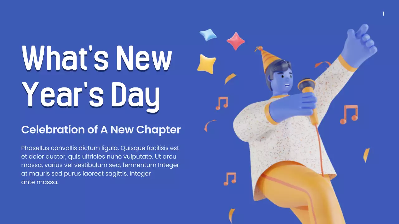 Blue Trendy New Year Invitation Presentation