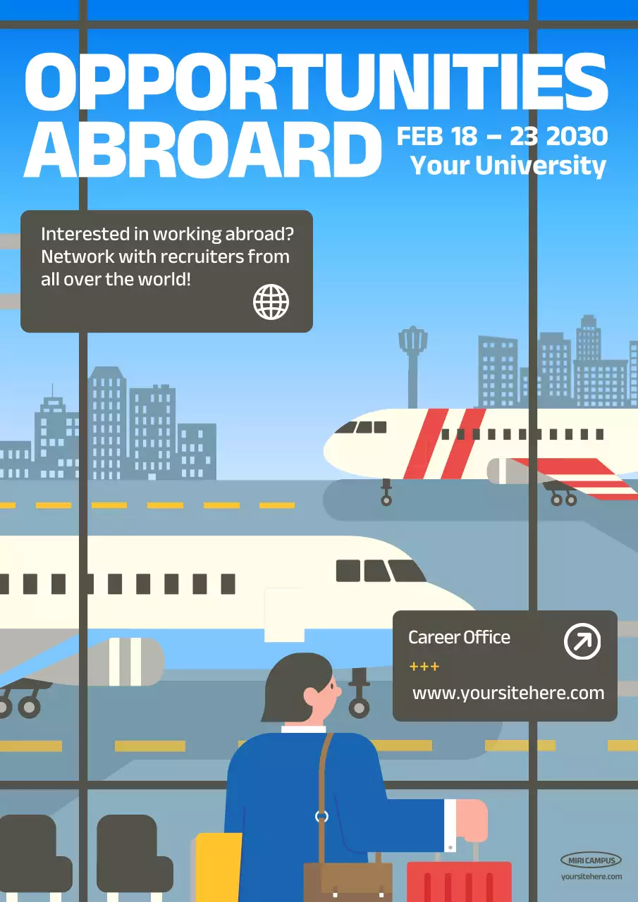 Blue Modern Career Event Poster