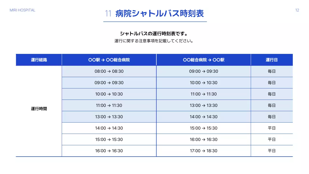 青 シンプル 病院 資料 プレゼンテーション