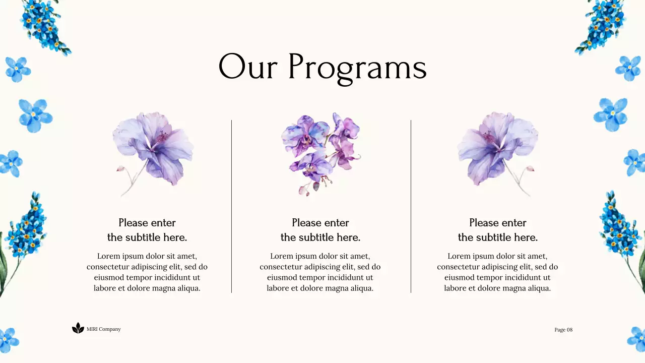 Blue Floral Sustainability Report Document Presentation