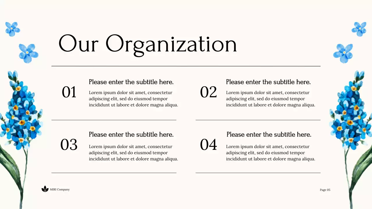 Blue Floral Sustainability Report Document Presentation