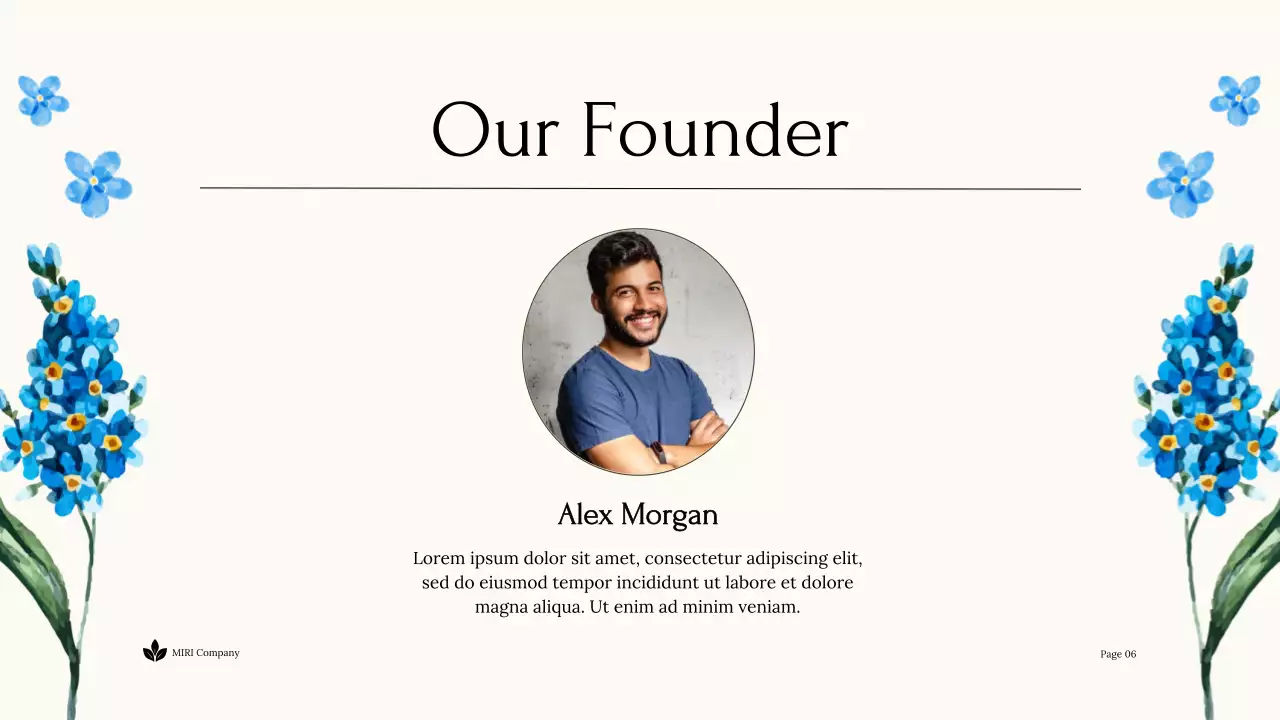 Blue Floral Sustainability Report Document Presentation