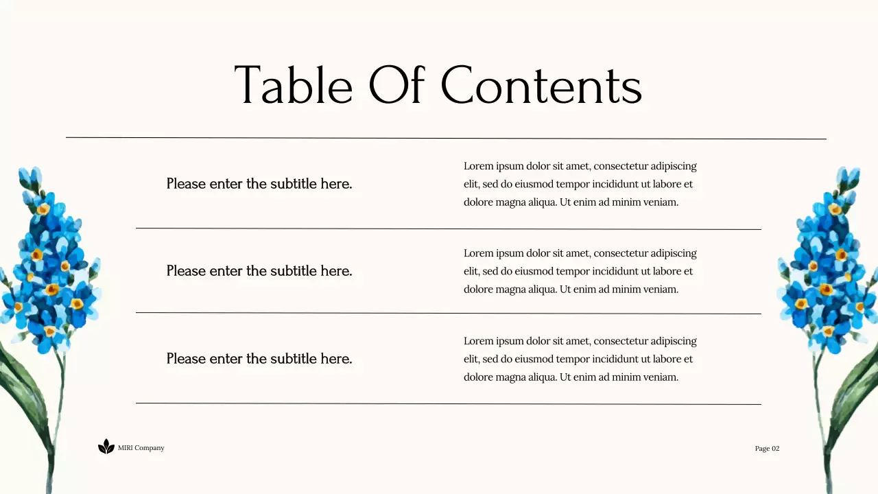 Blue Floral Sustainability Report Document Presentation