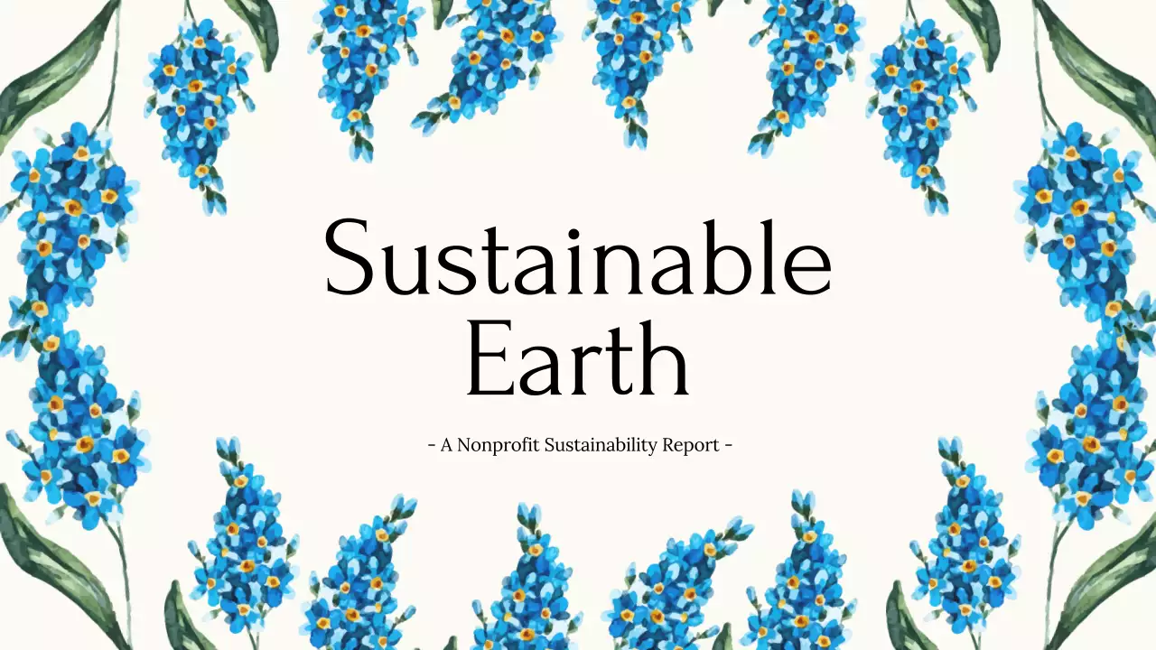 Blue Floral Sustainability Report Document Presentation