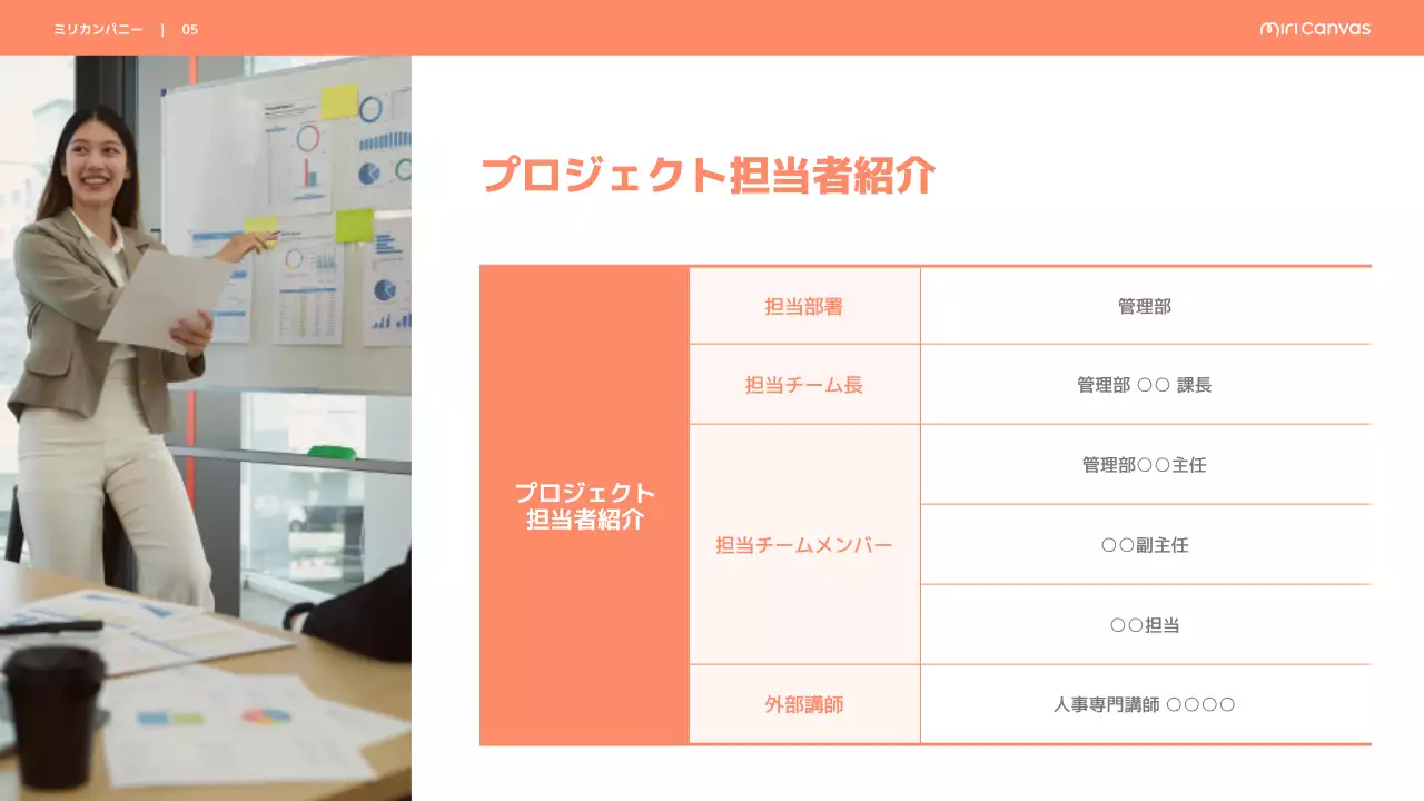 オレンジ モダン 企画書 提案書 プレゼンテーション