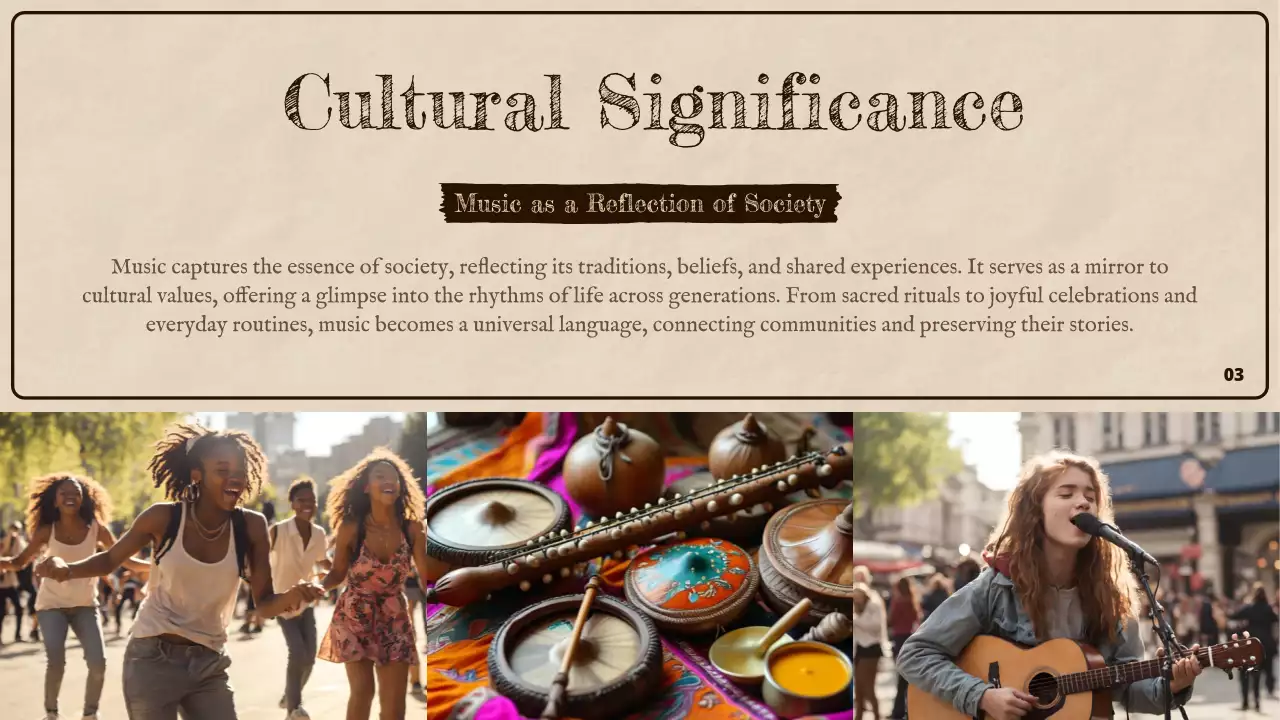 Brown Rustic Music History Presentation