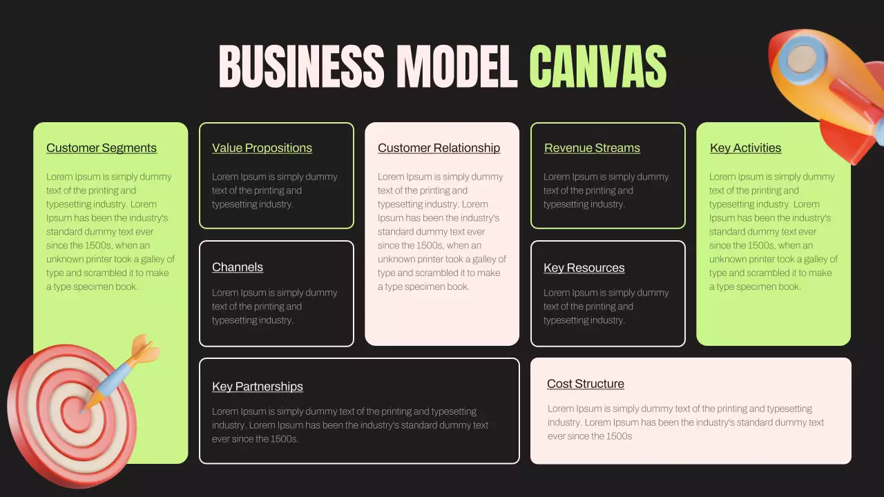 Black Modern Business Model Infographic