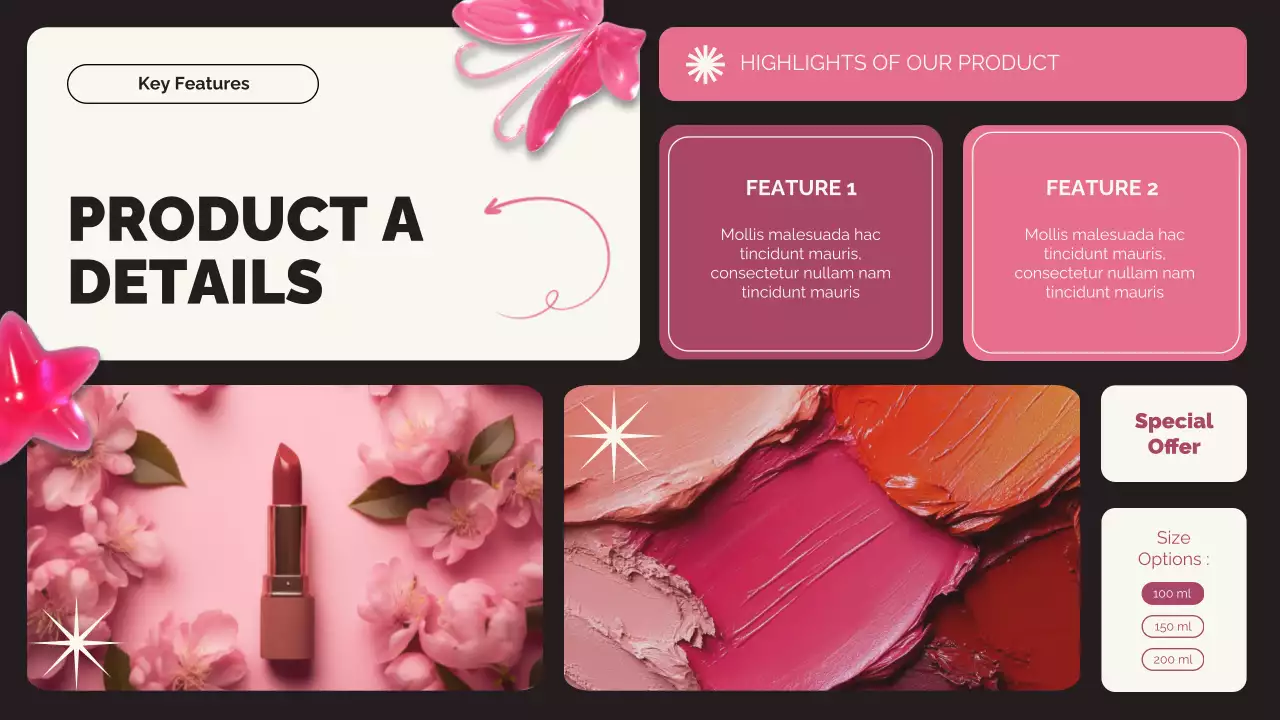 Pink Trendy Beauty Product Catalogue Promotion Presentation